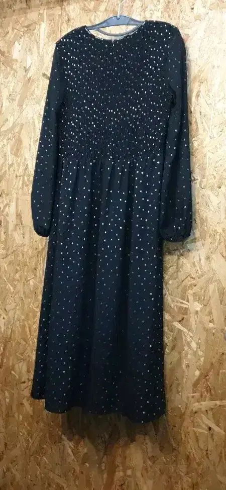 TOMMY JEANS トミー ジーンズ ドット スモーク ロング ワンピース S