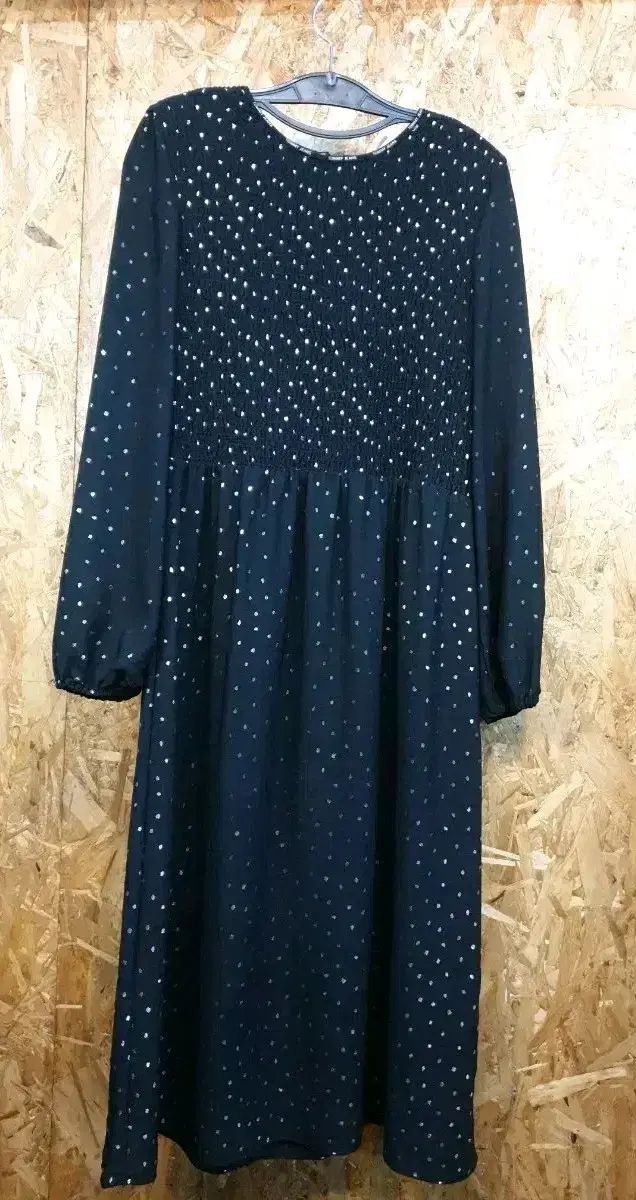 TOMMY JEANS トミー ジーンズ ドット スモーク ロング ワンピース S