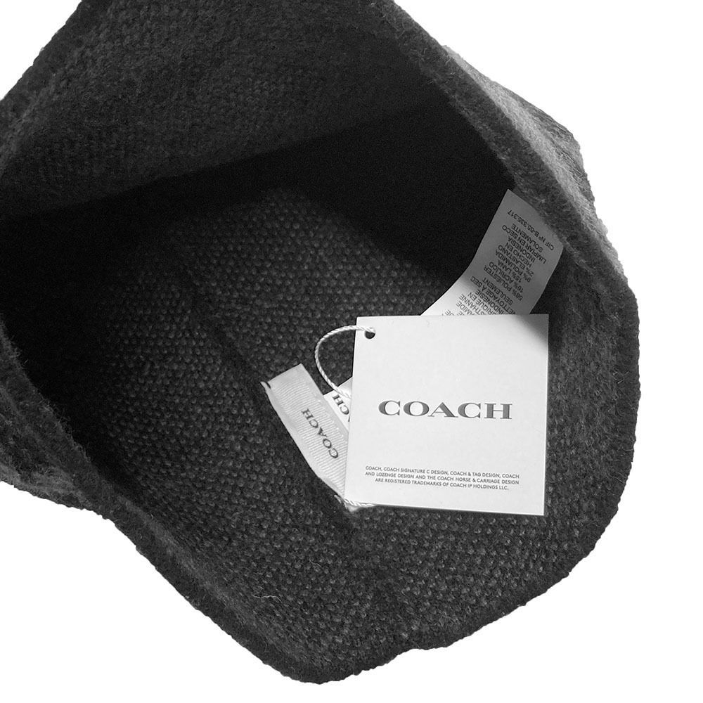 明日1月31日まで　最終価格現行品　新品COACH ブラック ニット帽 新品 COACH コーチ CCT78 BLACK ニット帽 ビーニー ユニセックス