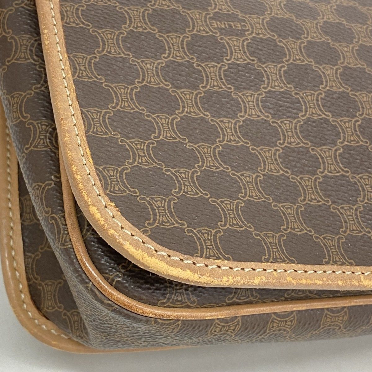 ☆SALE【5pd4762-k】セリーヌ ショルダーバッグ マカダム PVC ブラウン