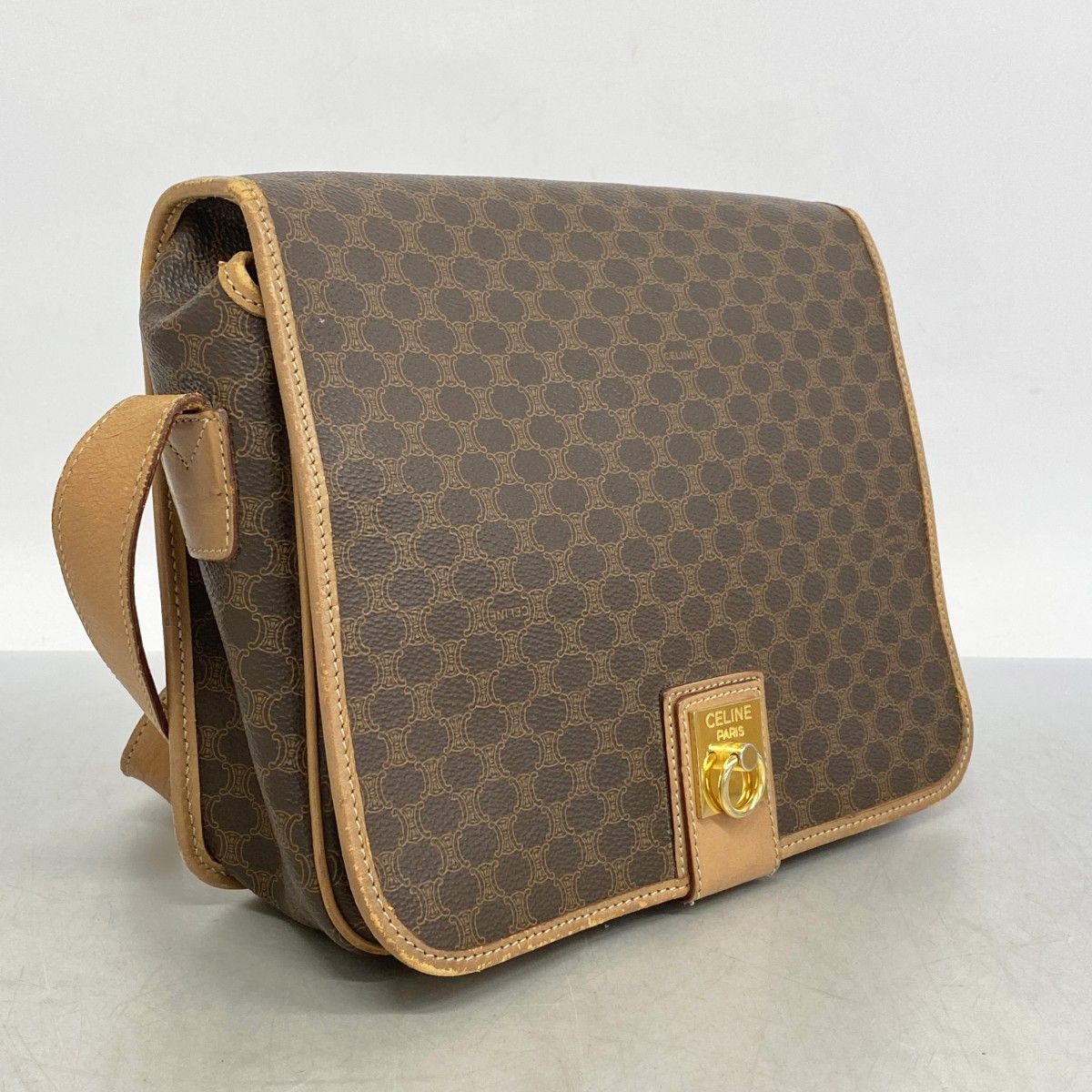 ☆SALE【5pd4762-k】セリーヌ ショルダーバッグ マカダム PVC ブラウン