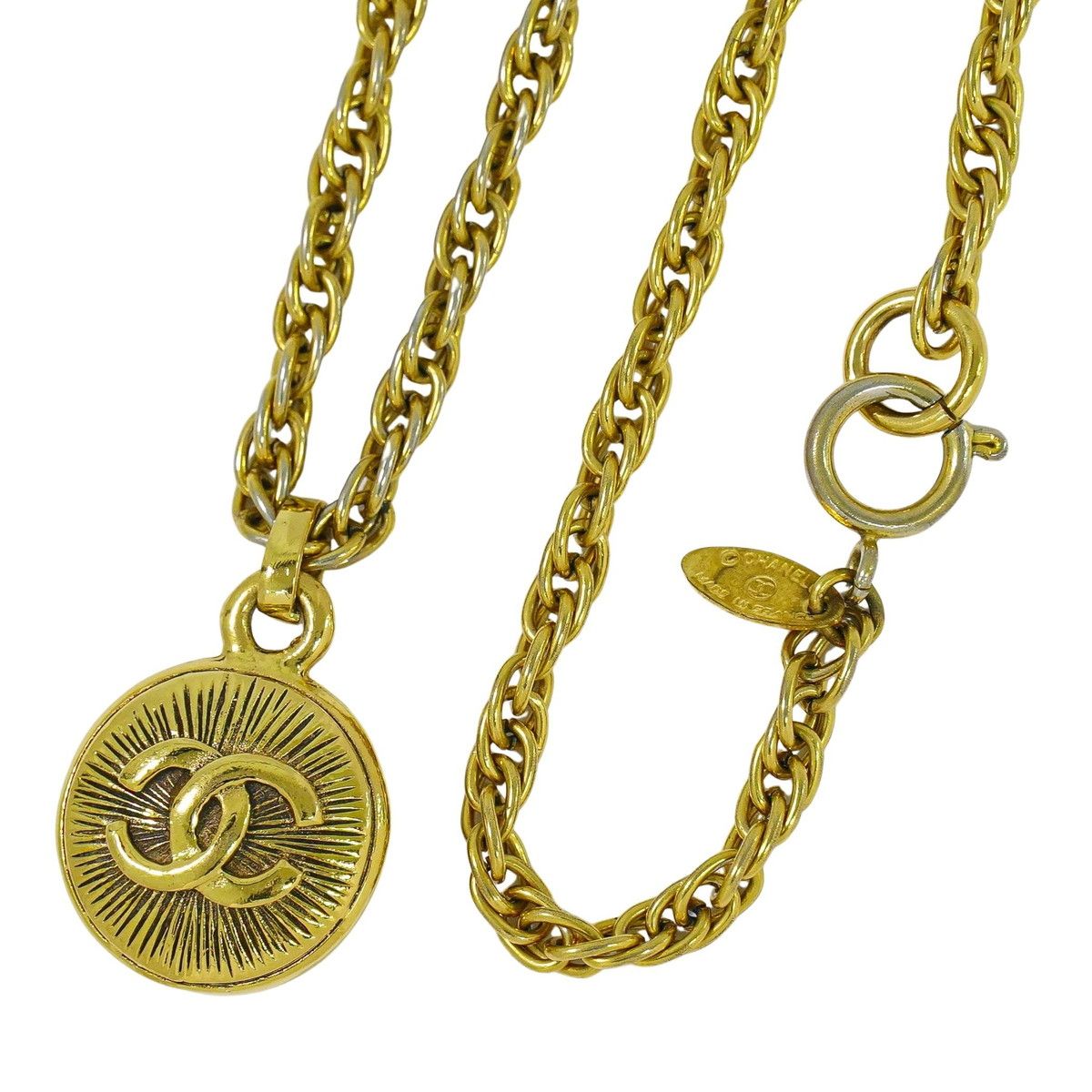 本物 シャネル CHANEL ココマーク ネックレス ペンダント GP ゴールド 