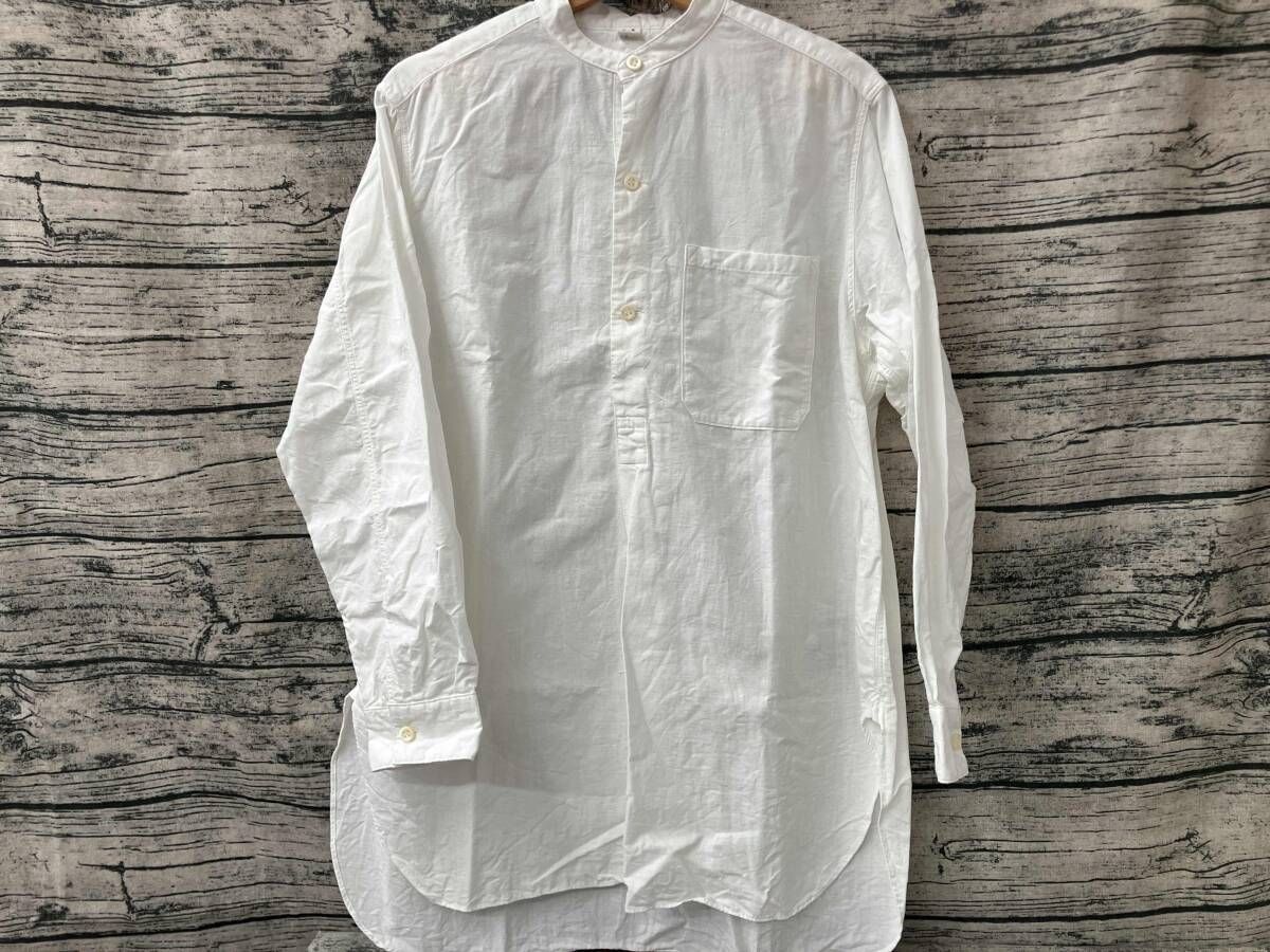 45 RPM 長袖シャツ ブラウス ホワイト サイズフリー スタンドグランパプルシャツ