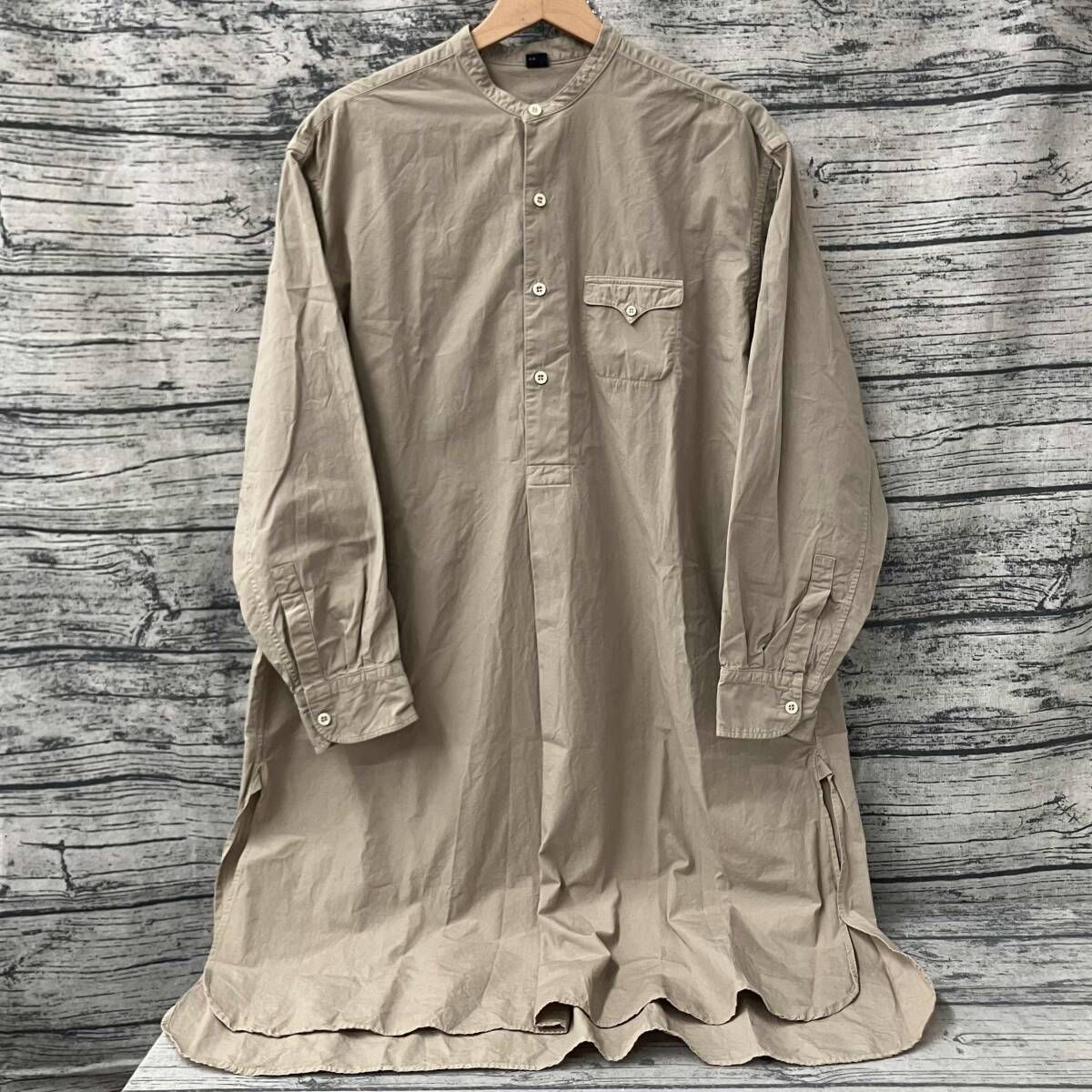 45 RPM 長袖ワンピース シャツワンピース ブラウン サイズフリー オーシャンスモックシャツ