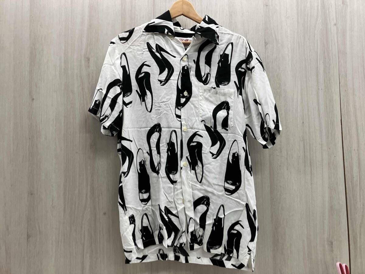 Aloha Blossom アロハブロッサム 総柄 アロハシャツ ホワイト ブラック 表記サイズ42