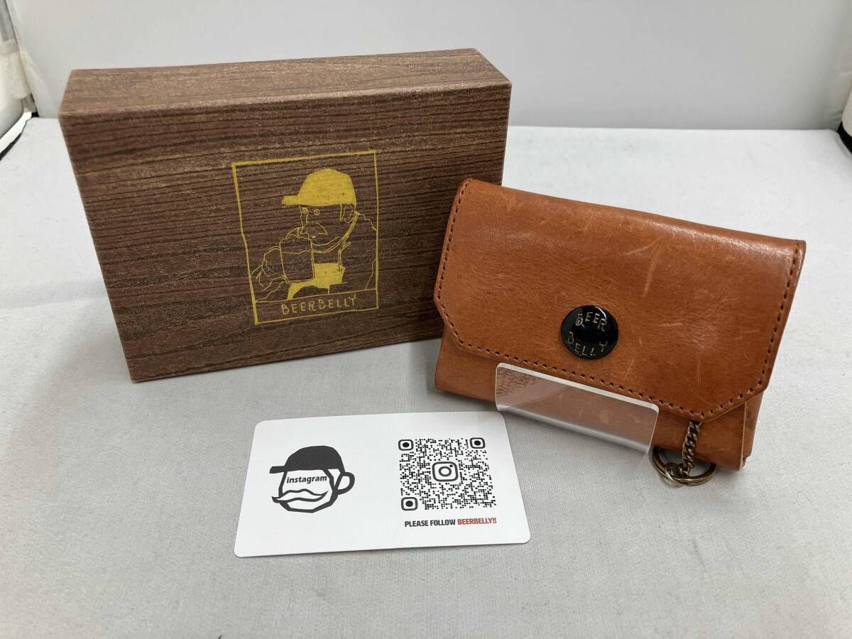 BEERBELLY ビアベリー 二つ折り財布 コインケース レザー ブラウン ♥ 箱有り