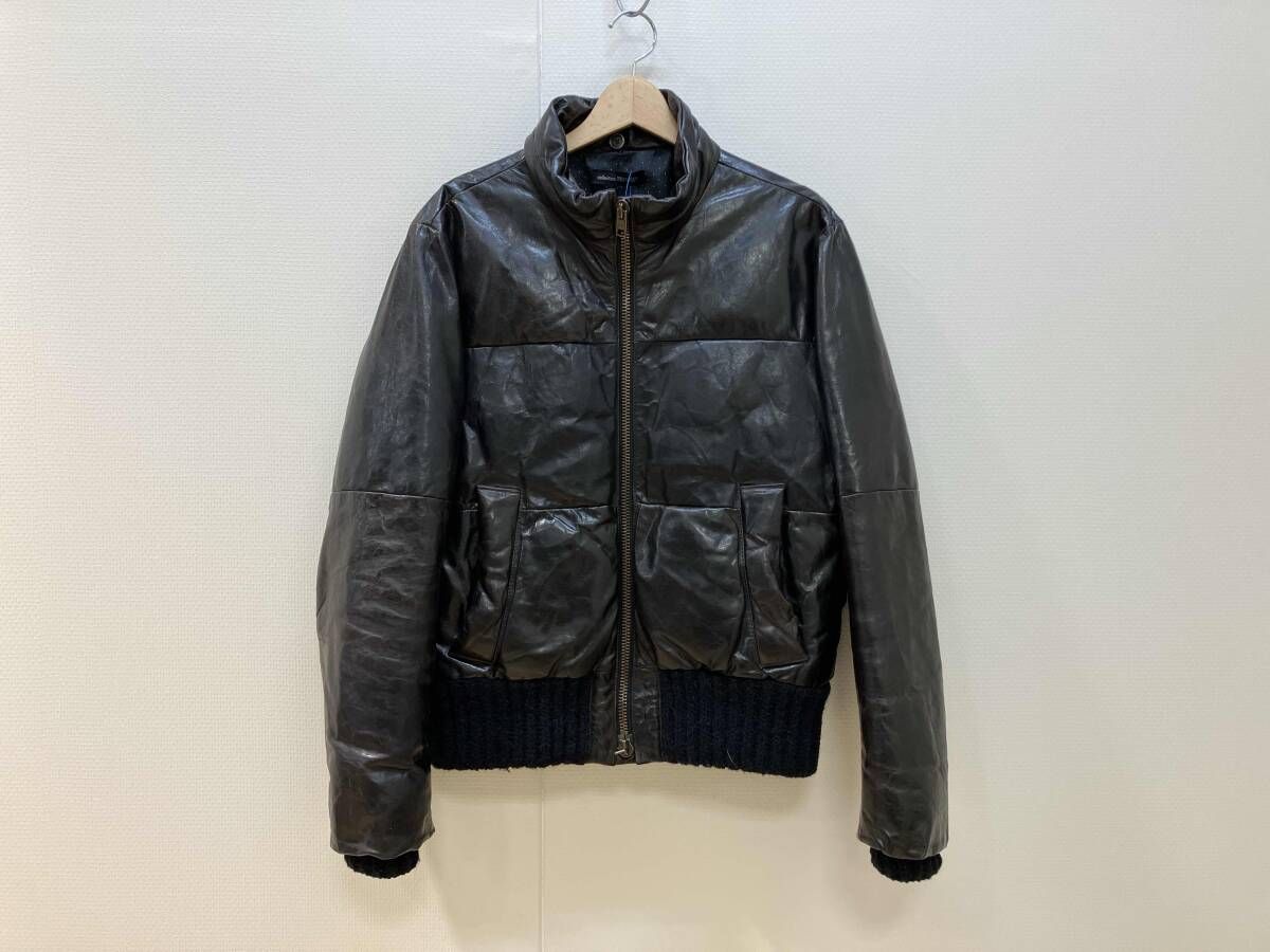 Collection PRIVEE? コレクションプリヴェ レザージャケット 革ジャン サイズ48 焦茶 ブラウン ラムレザー メンズ ファー ファスナー難