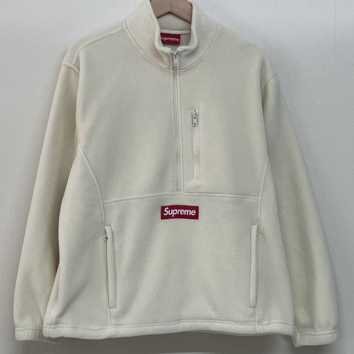 Supreme 21 AW POLARTEC HALF ZIP PULLOVER シュプリーム ポーラーテック ハーフジップ プルオーバー ホワイト サイズ S
