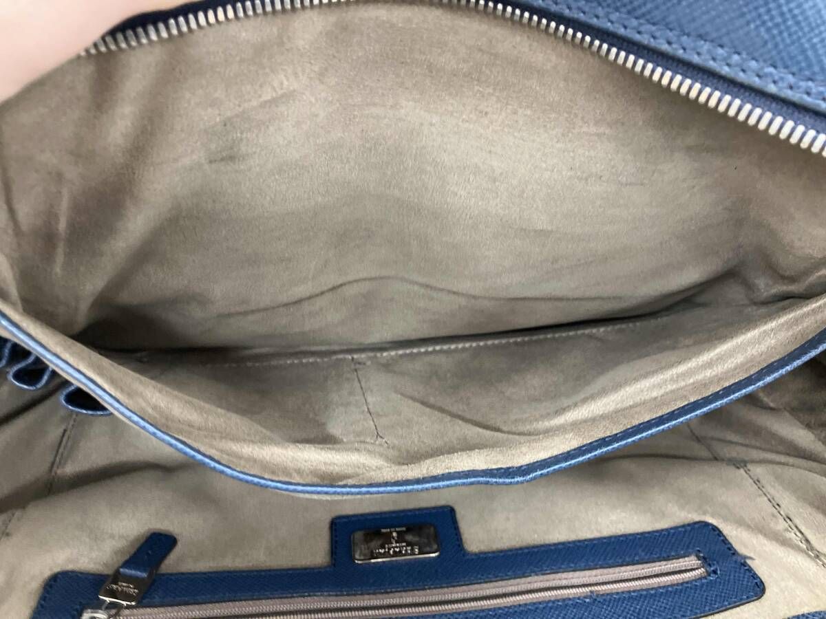 serapian セラピアン ネイビー レザー ハンドバッグ トートバッグ