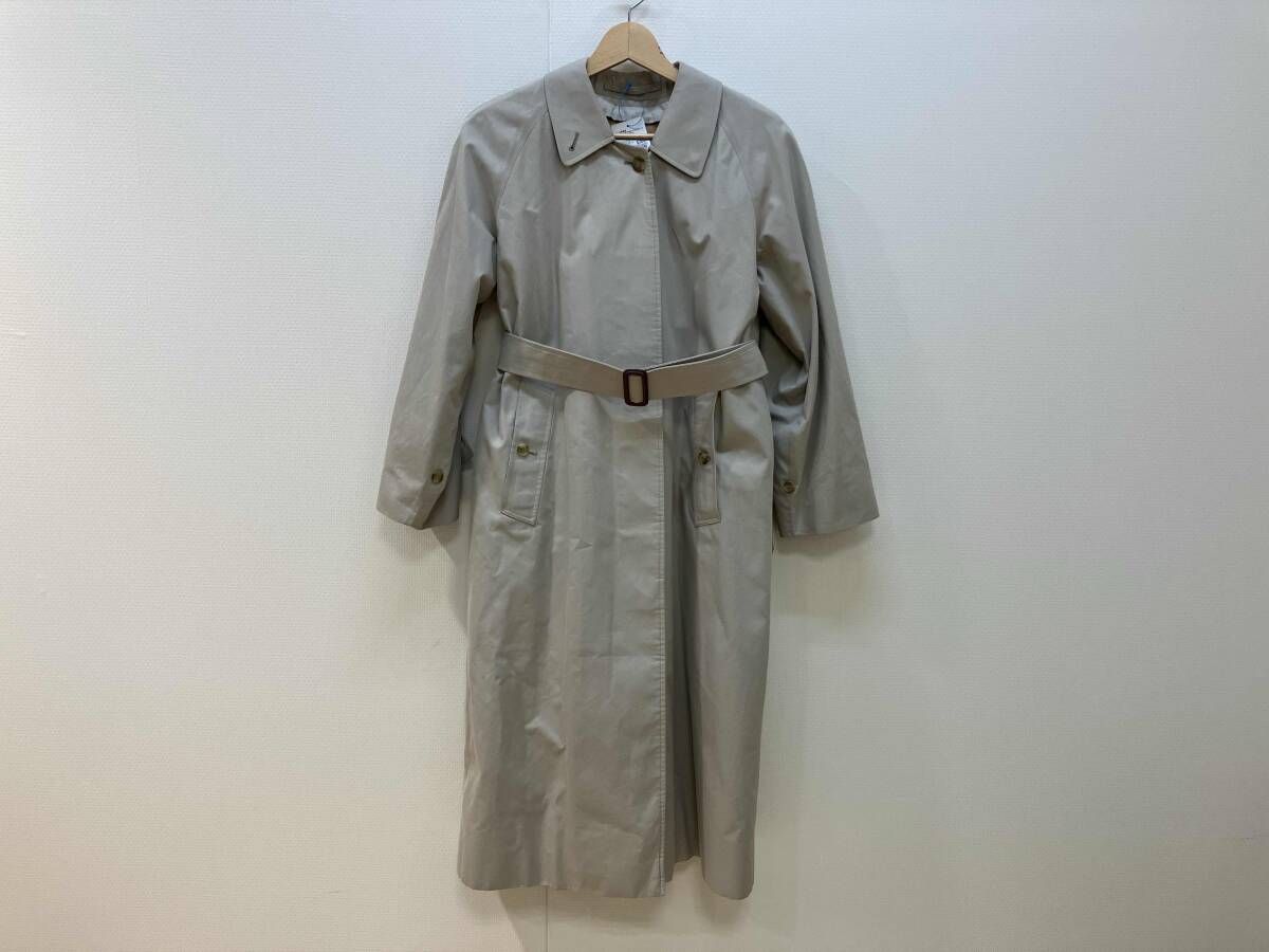 Burberrys バーバリーズ ステンカラーコート サイズ不明 ベージュ C TK 83 コットン レディース ライナー付き ベルト 襟汚れ有り