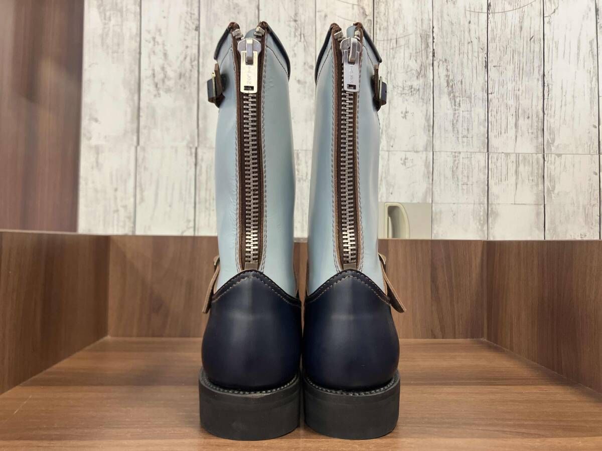  TOYS McCOY トイズマッコイ エンジニアブーツ 8 5 D Rollicking ツートン BECK ライトブルー ネイビー vibramソール TALONジッパー エンジニアブーツ ブーツ 革靴