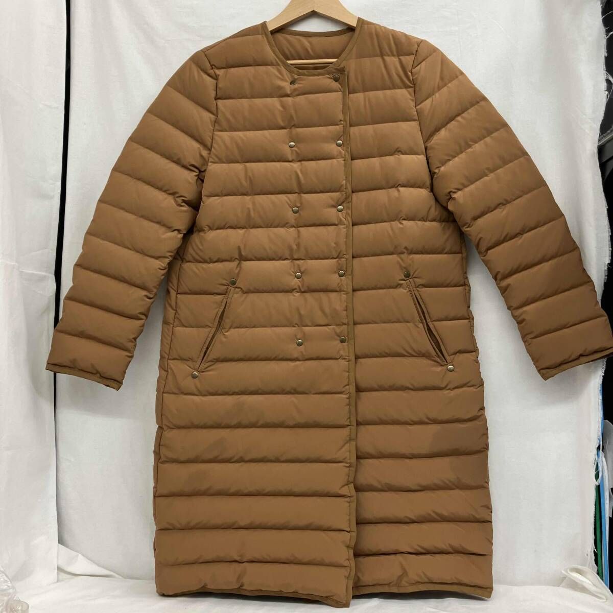 Encachette アンキャシェット ダウンコート キャメル ノーカラー