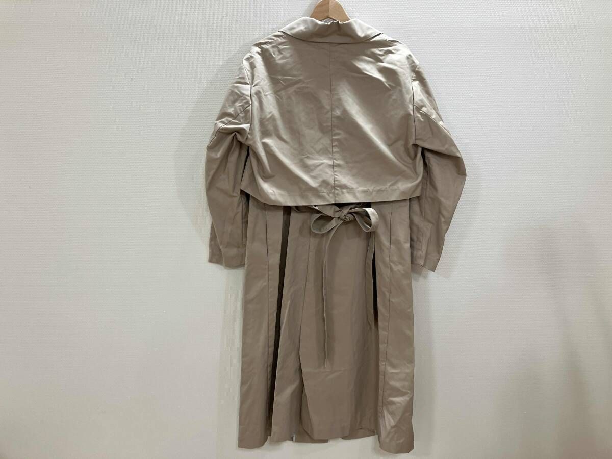 2点セットロングコート 2点セット綿デザインコート ロングコート スプリング綿混単衣コート ベージュ 02 春
