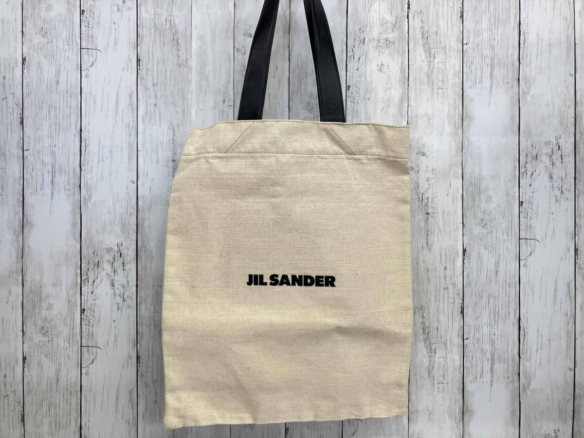 JIL SANDER キャンバストートバッグ ジルサンダー レザーハンドル