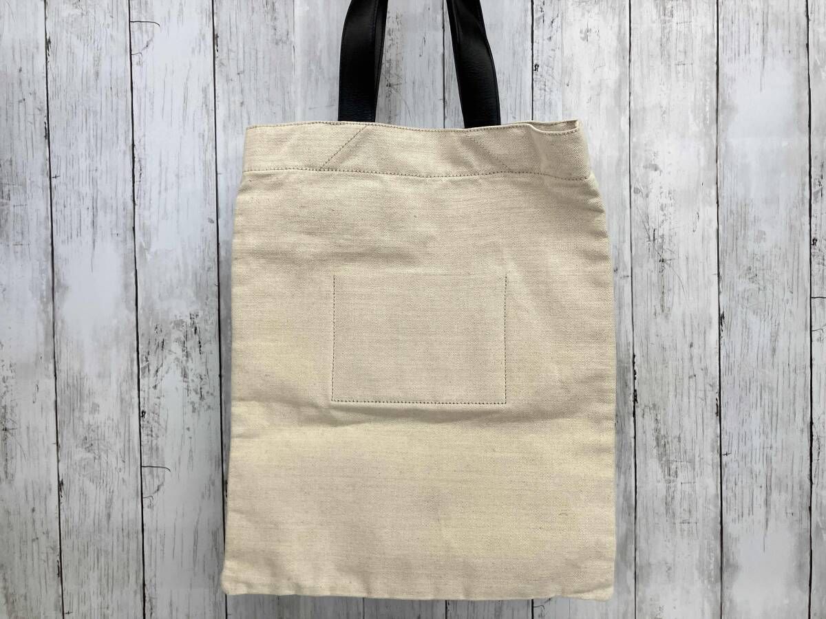 JIL SANDER キャンバストートバッグ ジルサンダー レザーハンドル ブランドロゴ