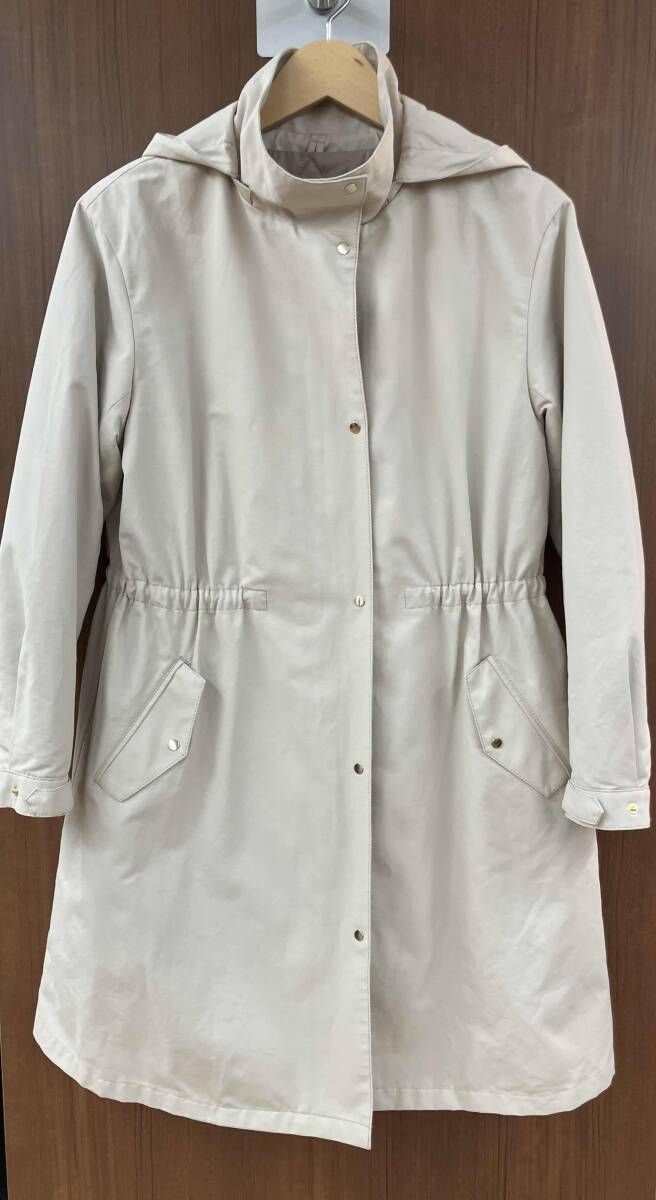 コート J PRESS ジェイプレス オンワード樫山 スパンライク ナイロンタッサー フーデットコート 2 WAY サイズP 5 ベージュ