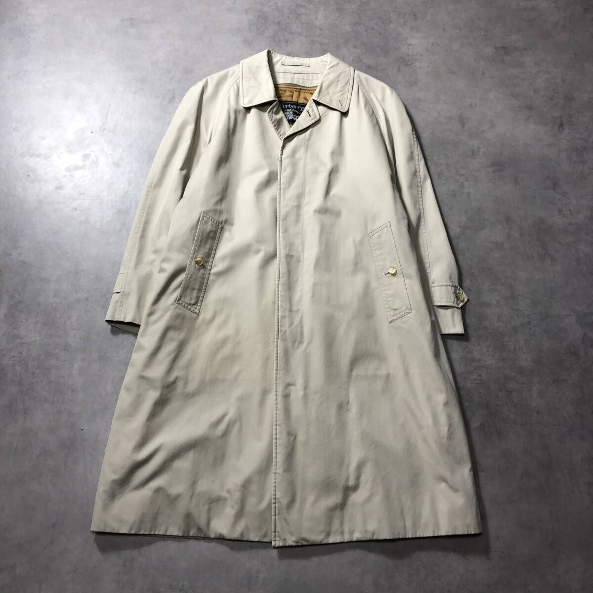 GQ 4481 Burberrys 80 s 90 ステンカラーコート 着脱ライナー付ノバチェック柄 ヴィンテージ バーバリーズ