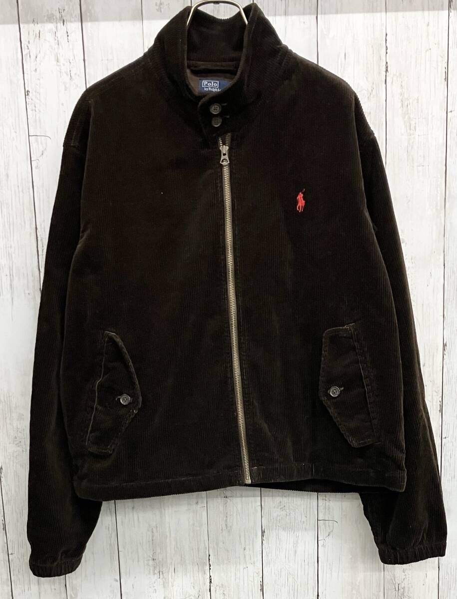 POLO RALPH LAUREN コーデュロイブルゾン ラルフローレン スタンドカラー ショート丈 ブラウン size L