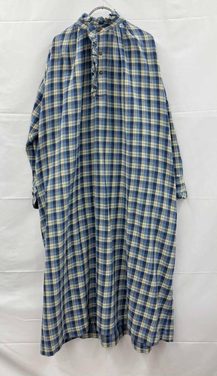 45 R フォーティーファイブアール 長袖ワンピース 綿 インド製 サイズ表記無し ブルー 通年