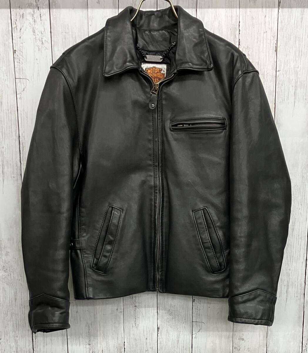 HARLEY レザージャケット ハーレーダビットソン シングルライダース ブラック size 38