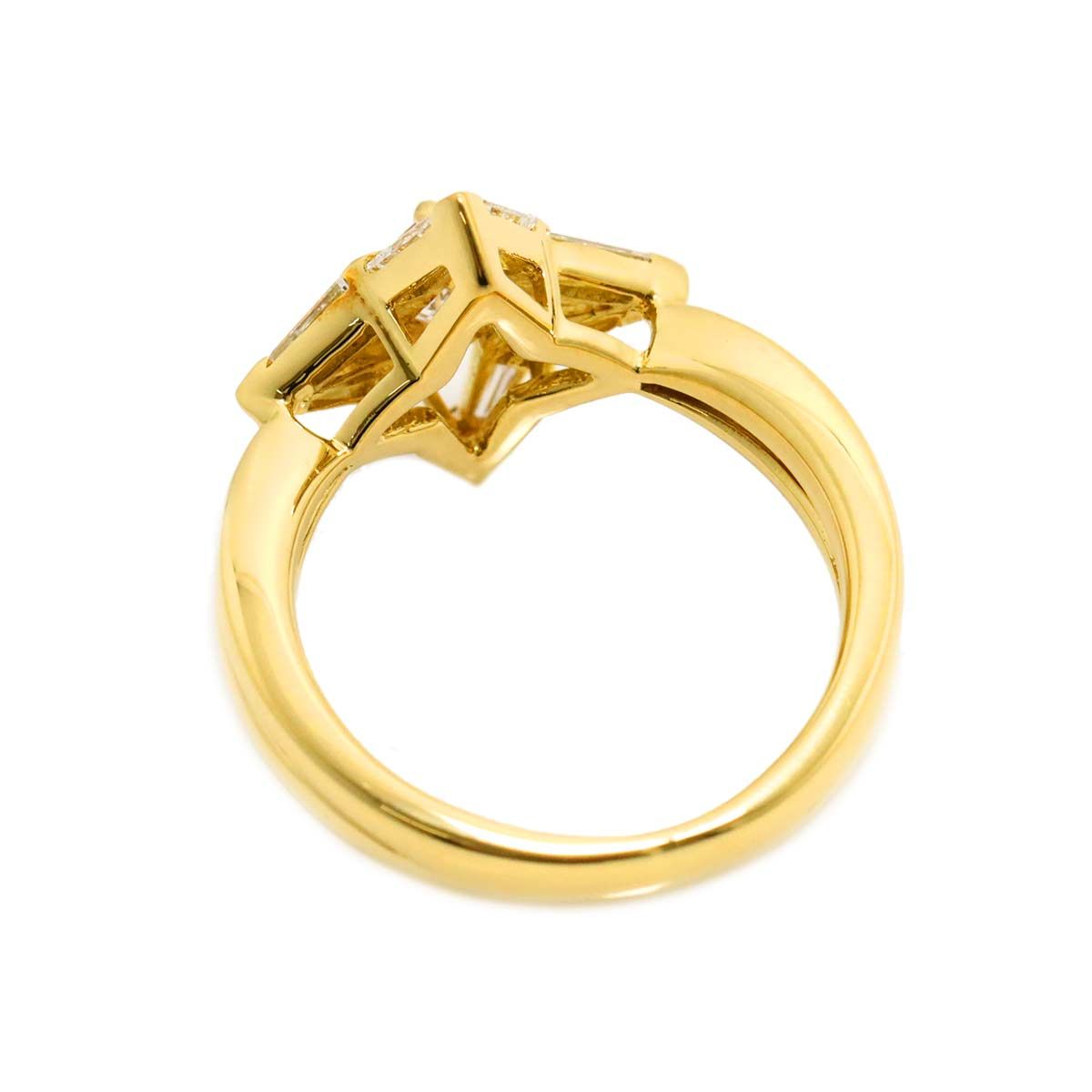 リング 7.5号 ダイヤ 0.30ct/0.21ctct K18 YG イエローゴールド 750