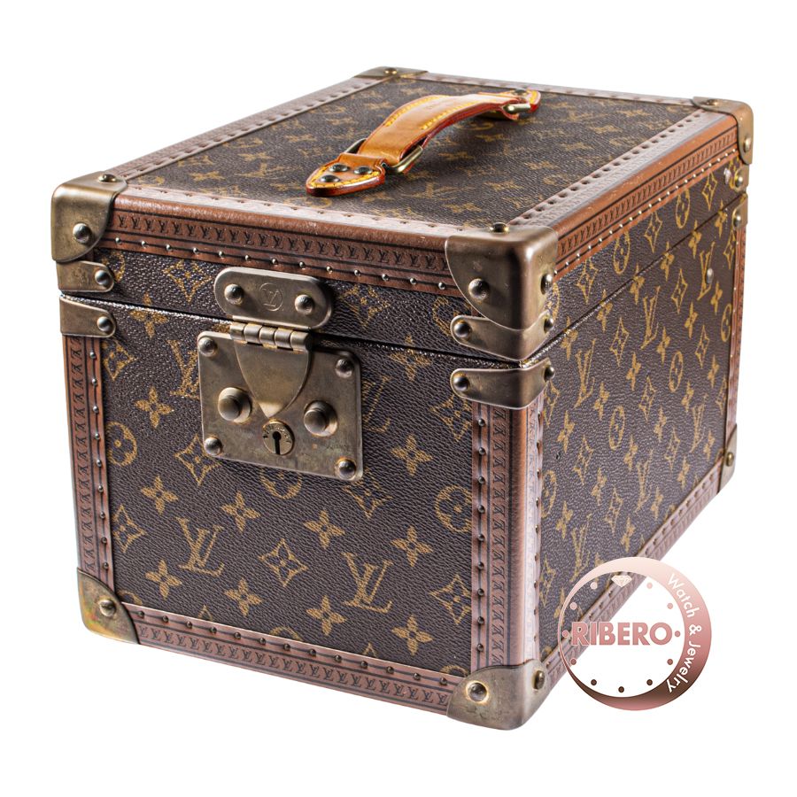 LOUIS VUITTON ルイ ヴィトン ボワットフラコン M 21828 インテリア 化粧ケース メイクボックス バニティ ブラウン ゴールド