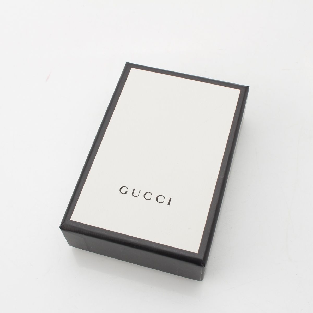 グッチ レザー キングスネーク カードケース ブラック