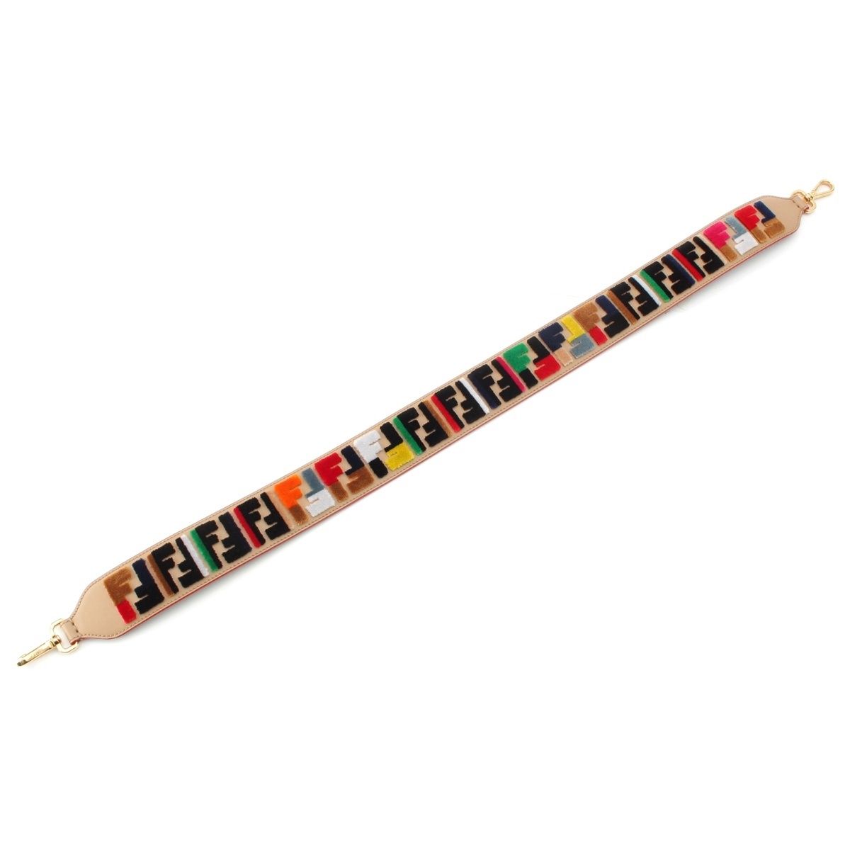 フェンディ FF ストラップユー バッグ ショルダーストラップ ベージュ マルチカラー