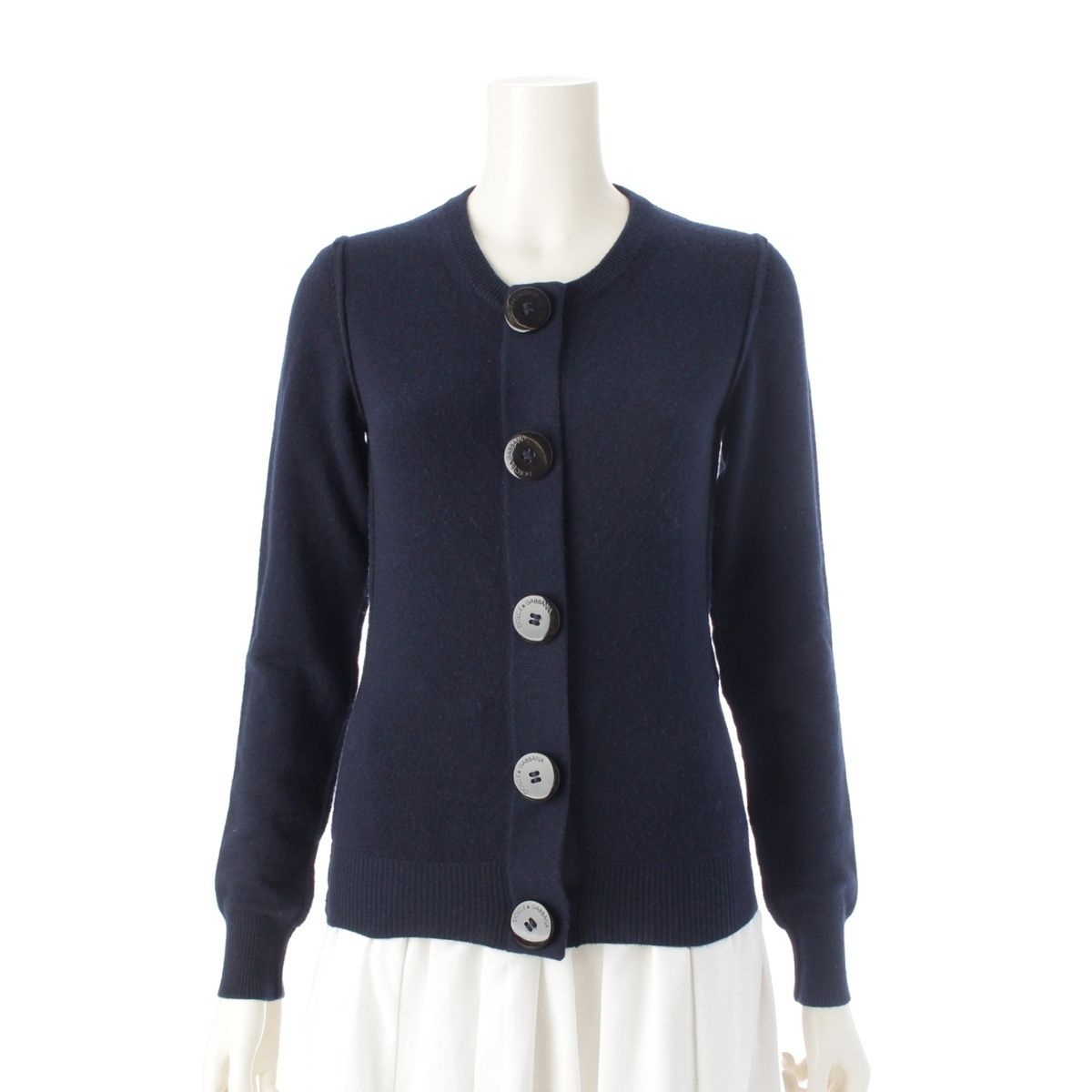 ドルチェアンドガッバーナ カシミヤ ロゴボタン ニット トップス F 0 C 93 K ネイビー 38