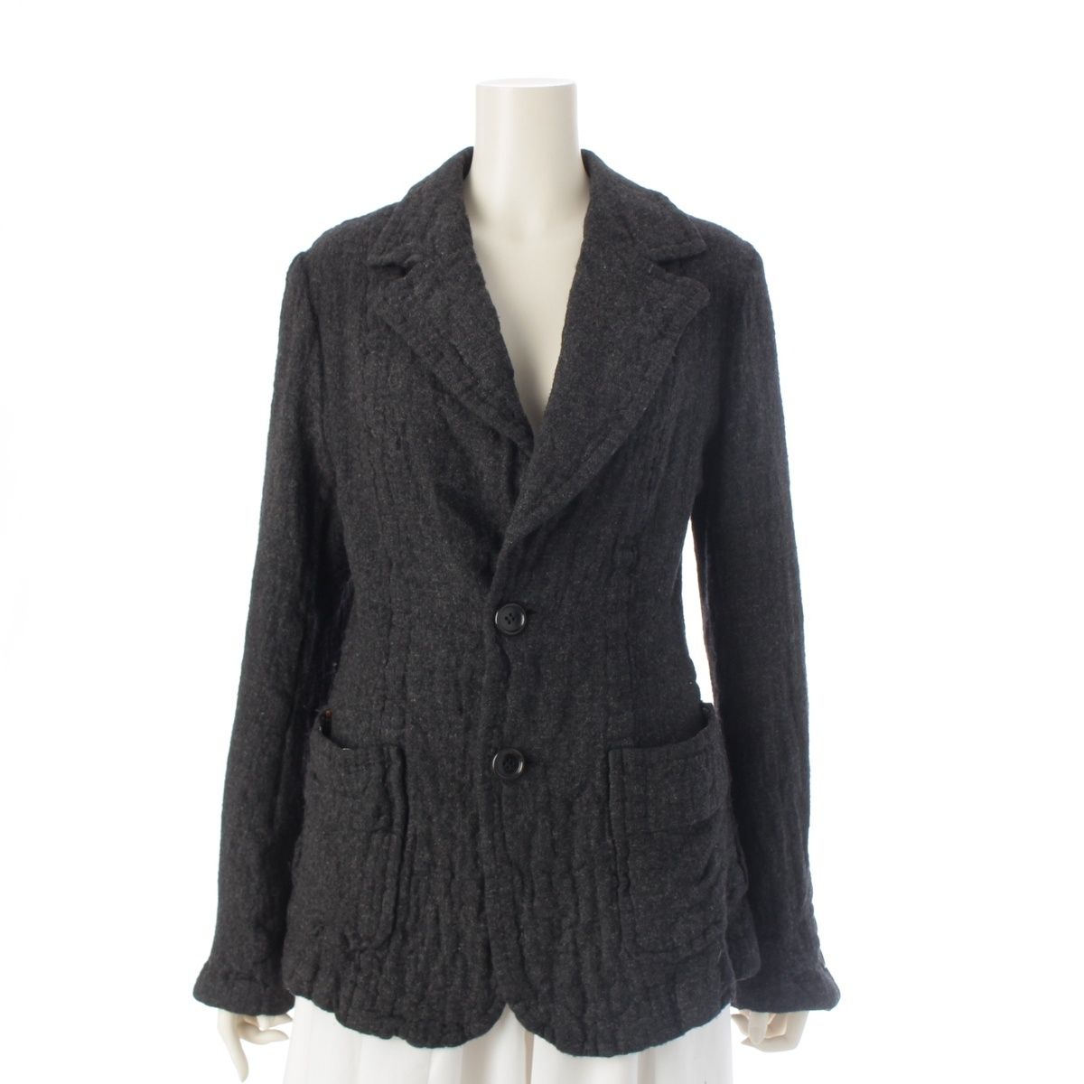 トリココムデギャルソン AD2003 ウール 内生地総柄 縮絨 テーラード