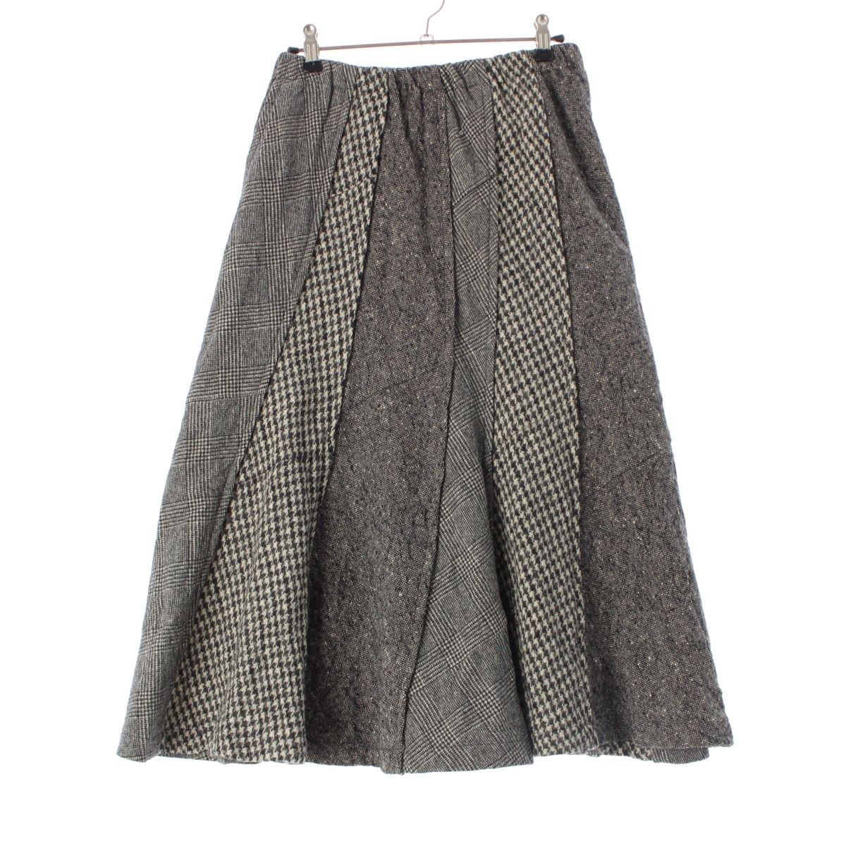 コムデギャルソン AD 2007 ウール ナイロン ツイード フ スカート TT S 026 グレー系