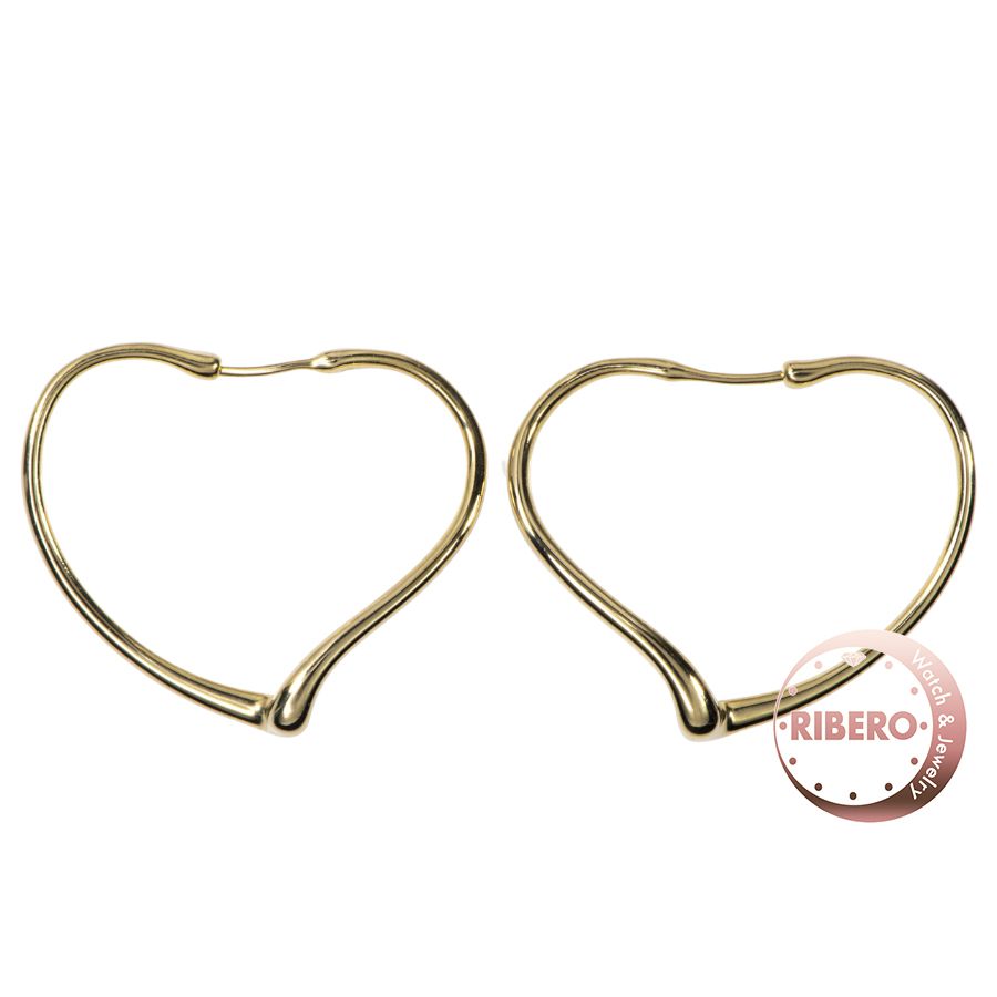 TIFFANY Co ティファニー エルサペレッティ オープン ハート フープ ピアス イヤリング スモール ゴールド