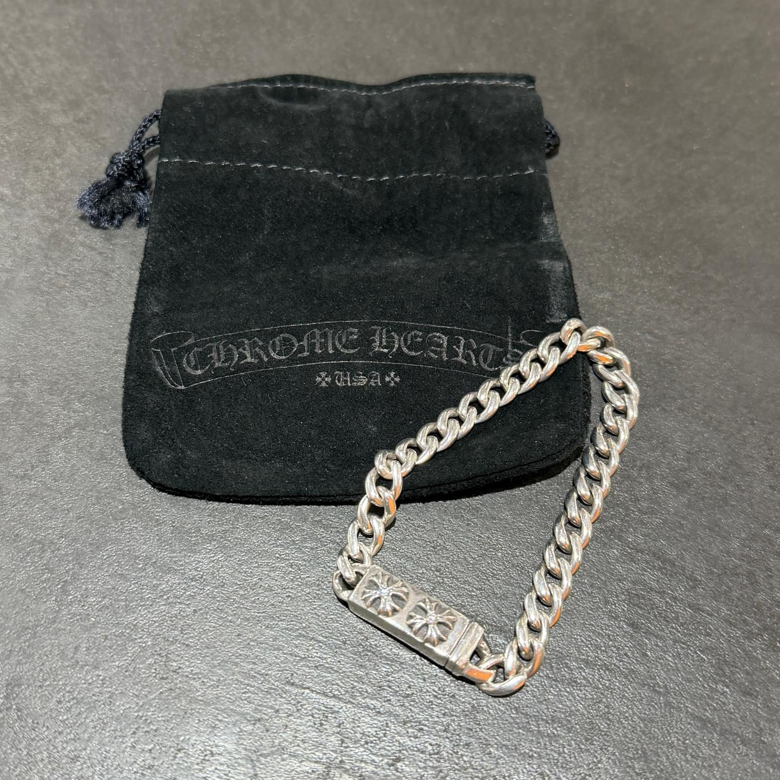 CHROME HEARTS ID MINI CHX DIA ベビーIDブレスレット ダイヤ クロムハーツ シルバー F 6140 M