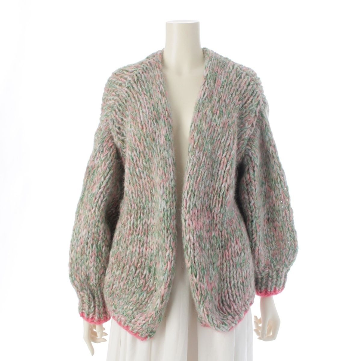 ドゥロワー 25 SS LES TRICOTS D’O レ トリコドール ベビーアルパカ ウール ニット カーディガン H A 2000 CS マルチカラー