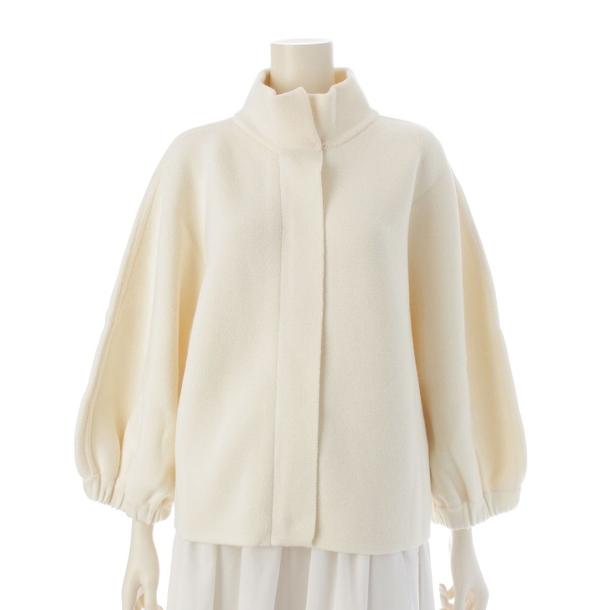 マックスマーラ SMIRNE ウール ジップアップ カーディガン オフホワイト S