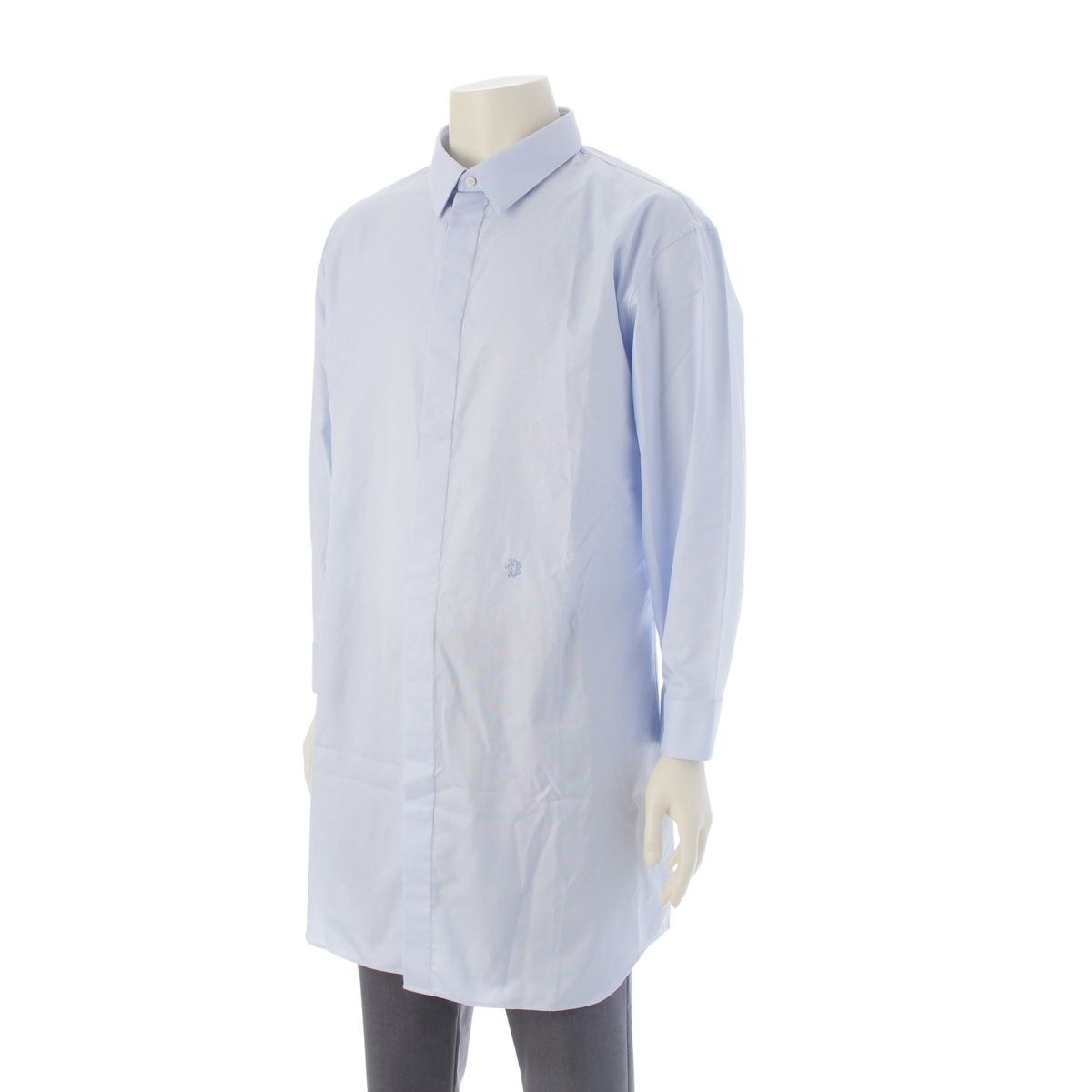 クリスチャンディオール コットン CDロゴ刺繍 ロング 長袖シャツ