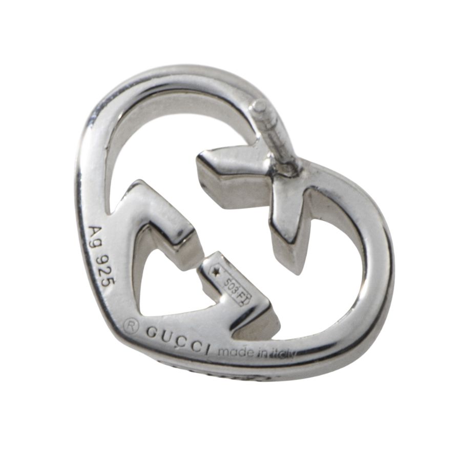 GUCCI グッチ インターロッキングG ハート ピアス イヤリング シルバー