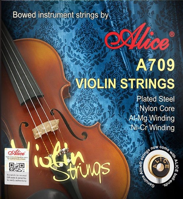A709 4/4◇ Alice バイオリン弦◇ ナイロンコア◇ 音色の違うE線を1本