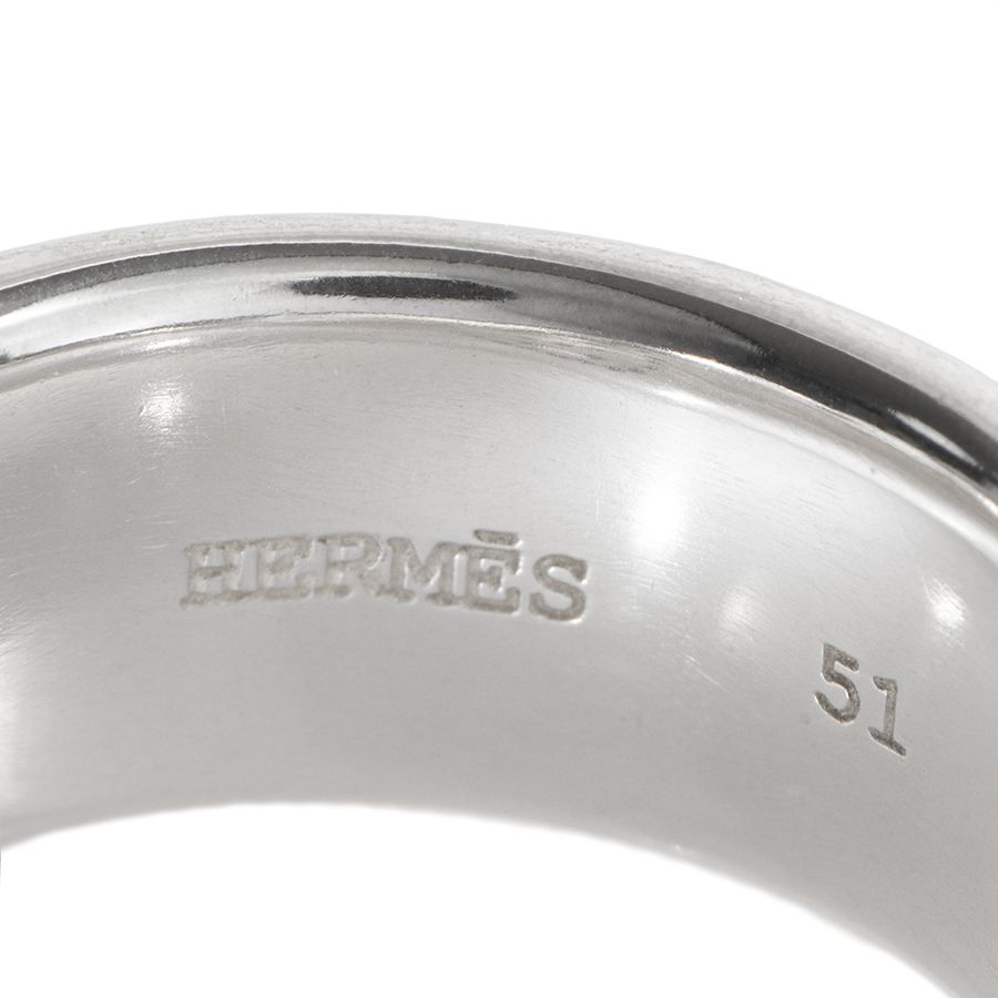 【美品】 HERMES エクリプス リュバン シルバー リング 11号 #51 HERMES エルメス エクリプス・リュバン リング・指輪 エヴリン 11号