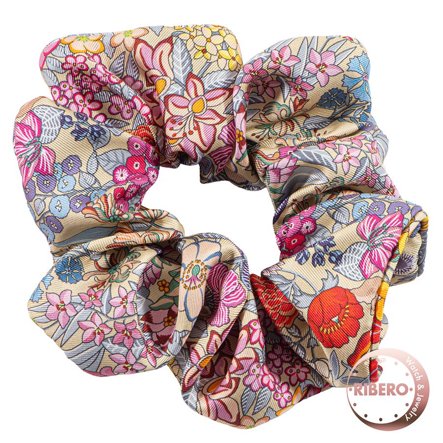 HERMES エルメス シュシュ クラウディア ブルーム 251044 G B 0 TU アクセサリー ベージュ マルチカラー