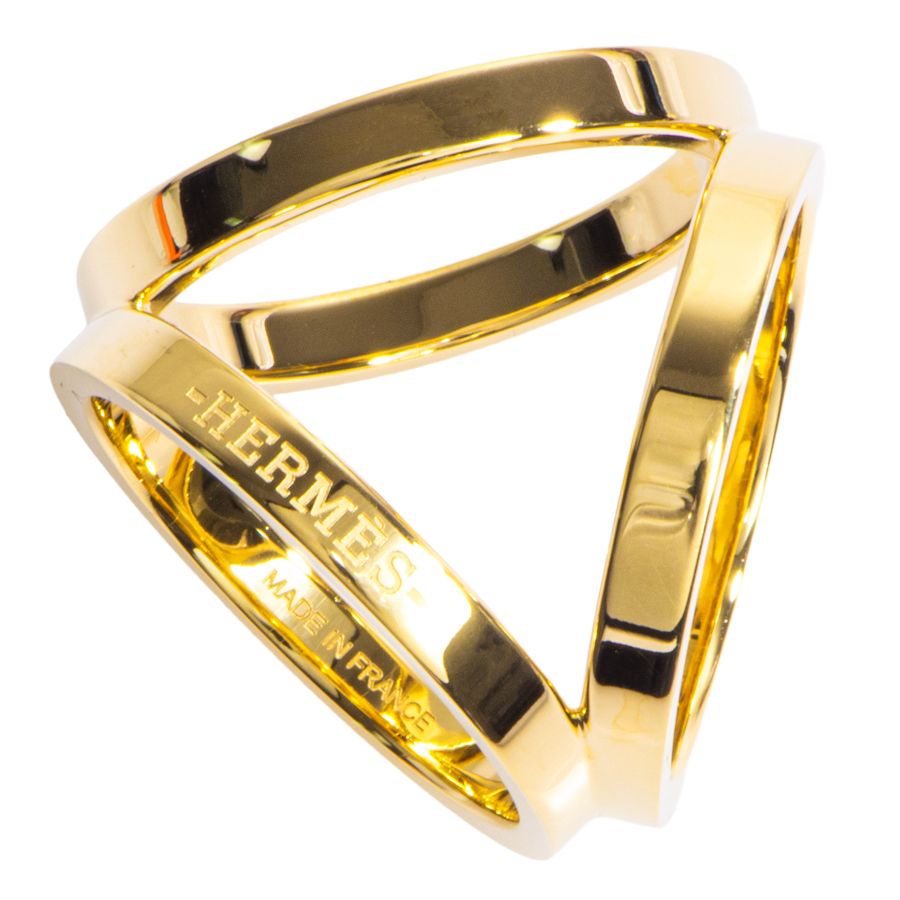 HERMES エルメス トリオ スカーフリング ゴールド【中古】 - メルカリ
