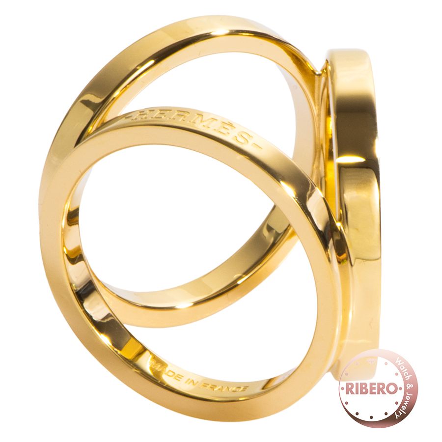 HERMES エルメス トリオ スカーフリング ゴールド