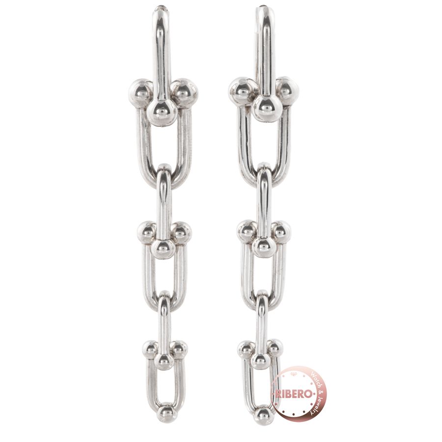 TIFFANY Co ティファニー ハードウェア グラジュエイテッド リンク ピアス シルバー