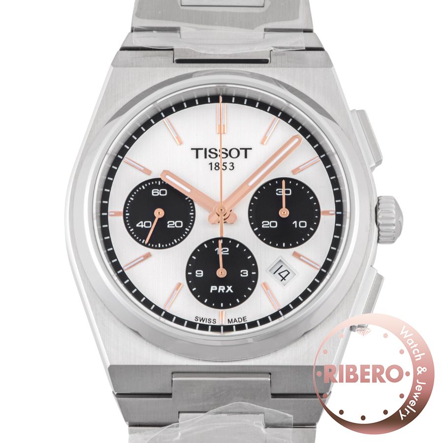 美品】TISSOT ティソ 腕時計 クロノグラフ ホワイト シルバー 美品 