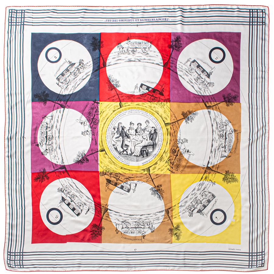 HERMES エルメス Jeu des Omnibus et Dames Blanches au Tampon