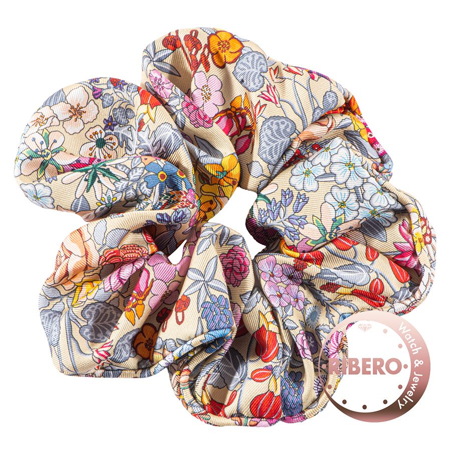 HERMES エルメス シュシュ クラウディア ブルーム 251044 G B 0 TU その他アクセサリー ベージュ マルチカラー