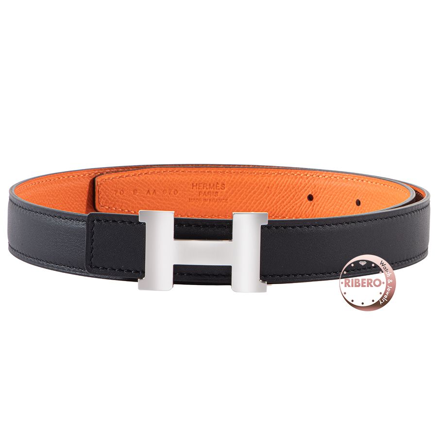 HERMES エルメス ベルトバックル ミニ コンスタンス レザーベルト キット 24 ブラック シルバー