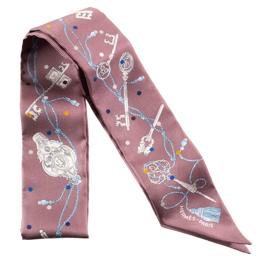 HERMES エルメス Les Cles a Pois レ クレ ア ポア 063871 S 01 ツイリー 2025 SS スカーフ ブラウン マルチカラー