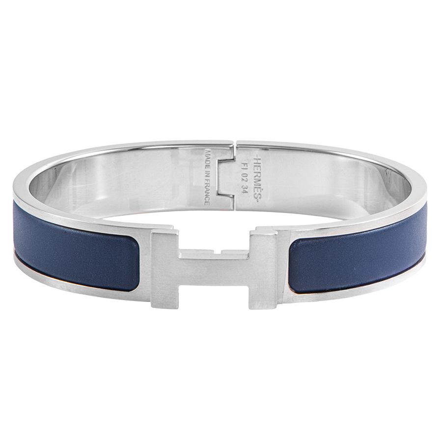 HERMES エルメス クリックH バングル ネイビー シルバー【中古