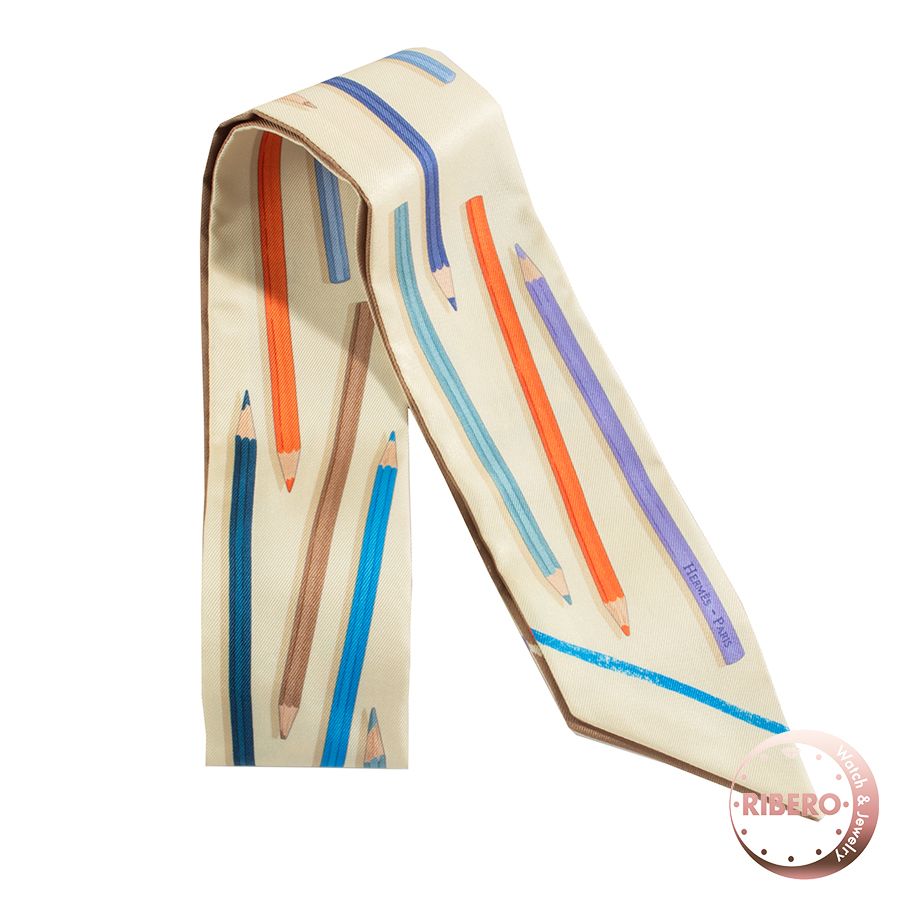 HERMES エルメス A Vos Crayons さあ色鉛筆を出して! 064221 S 06 ツイリー スカーフ ベージュ マルチカラー